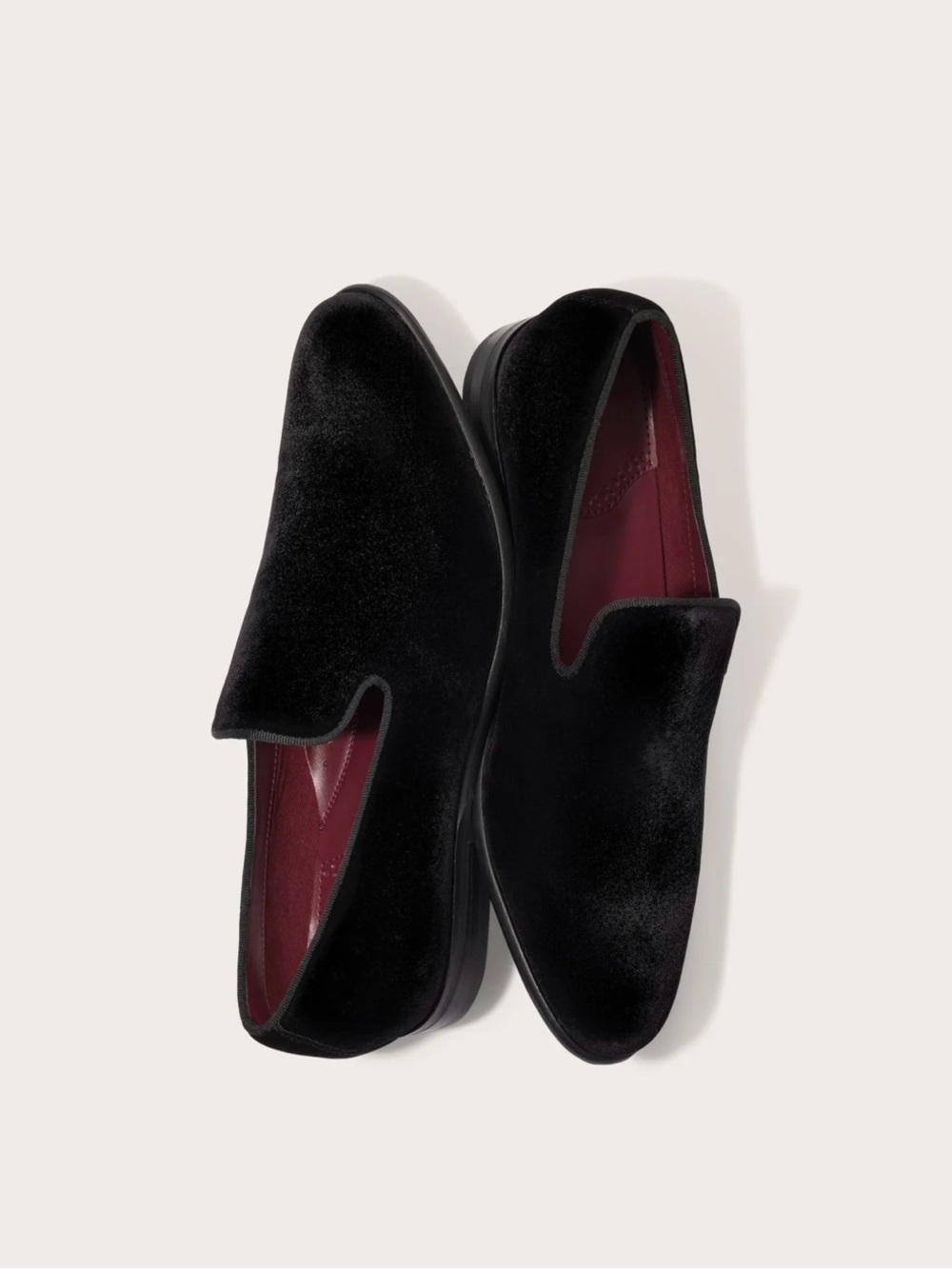 Men's Black Velvet Slip-On Dress Loafers